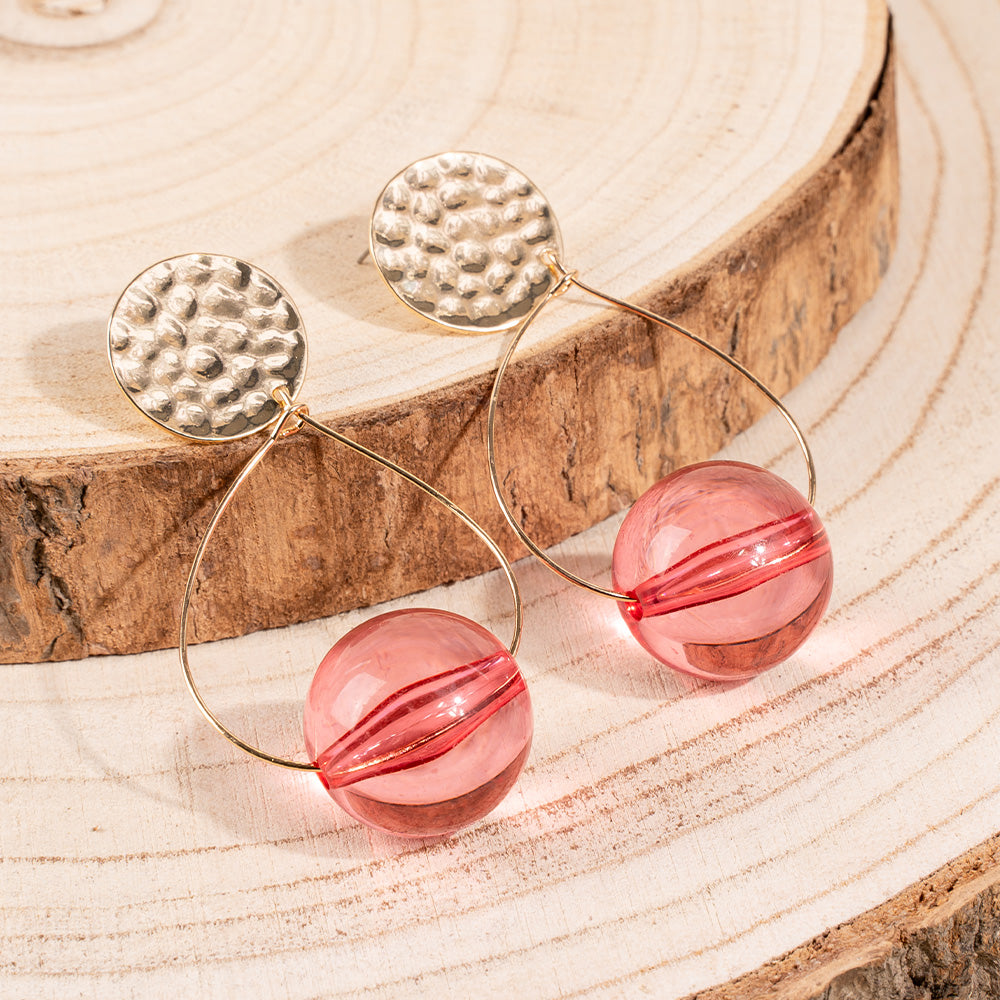 ORECCHINI PENDENTI CON SFERA EFFETTO BIGLIA
