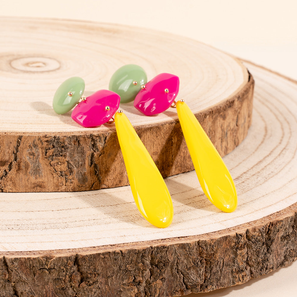 ORECCHINI PENDENTI CON PIETRE IRREGOLARI