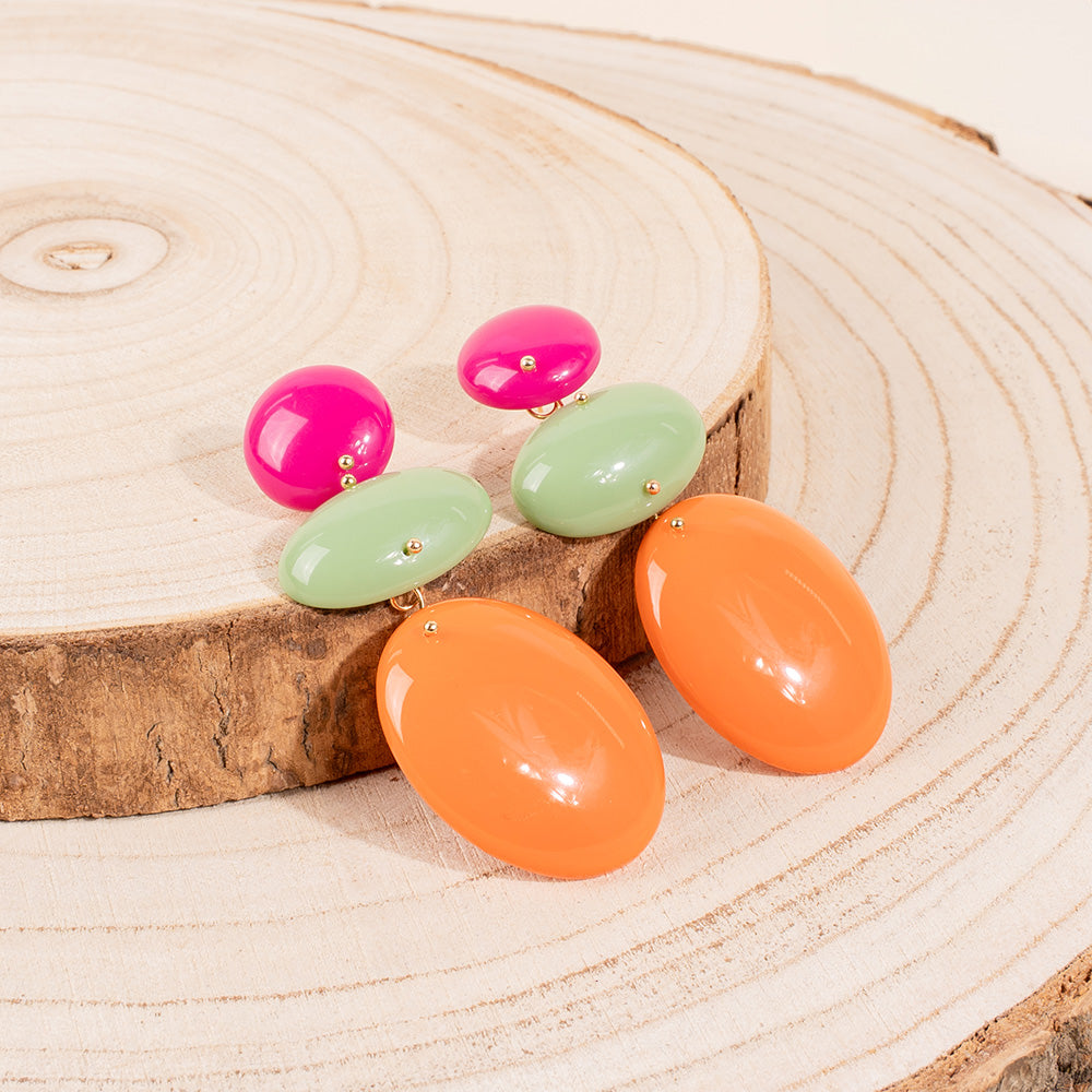 ORECCHINI PENDENTI CON PIETRE OVALI