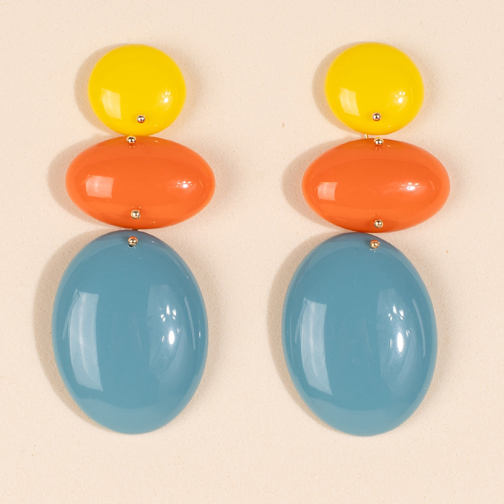 ORECCHINI PENDENTI CON PIETRE OVALI