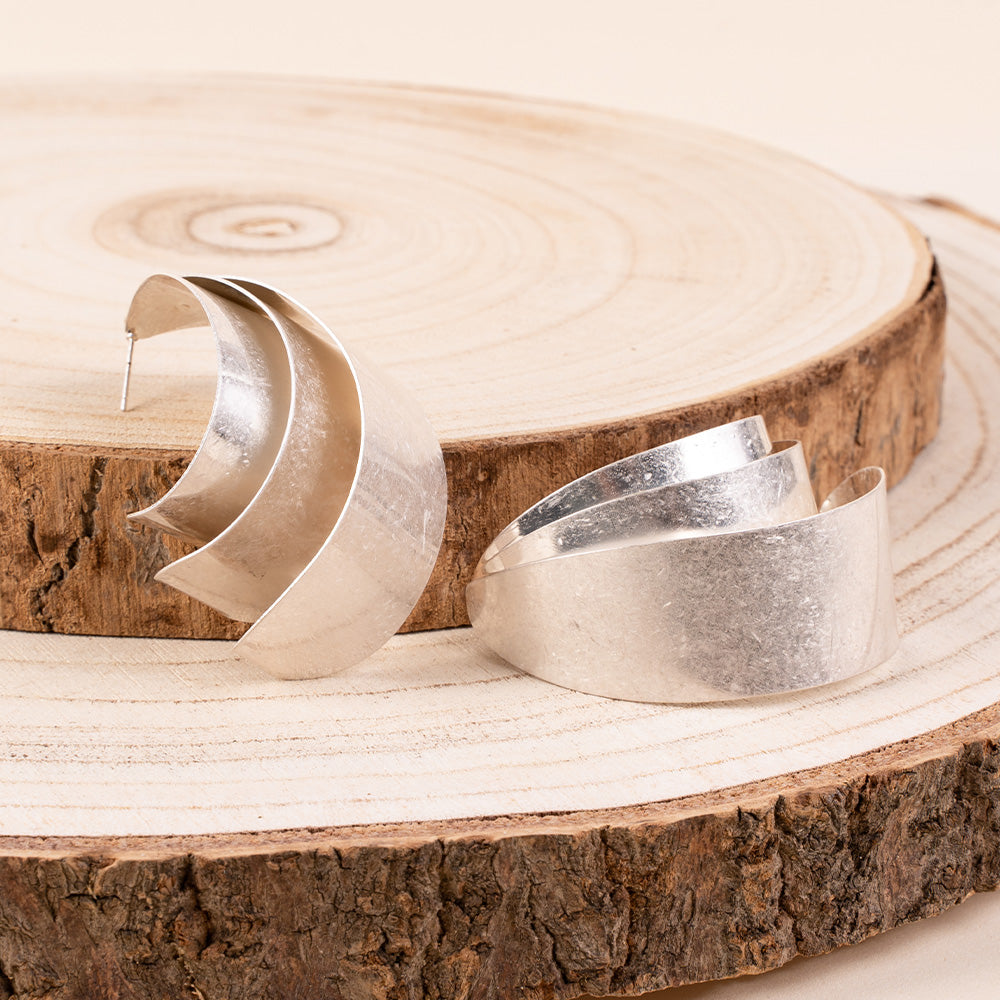 ORECCHINI PENDENTI TRIPLI IRREGOLARI