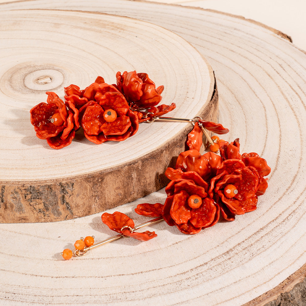 ORECCHINI PENDENTI A FIORE