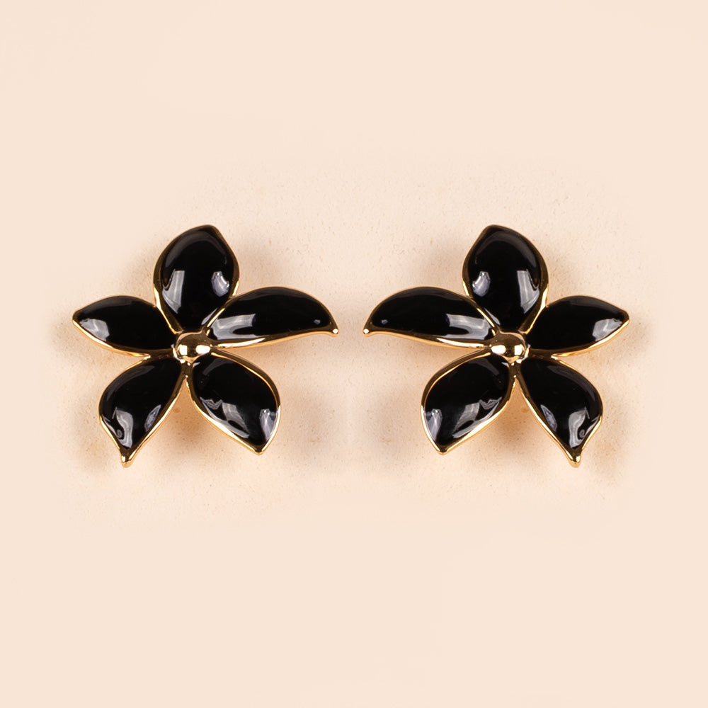 ORECCHINI A LOBO CON FIORE TROPICALE