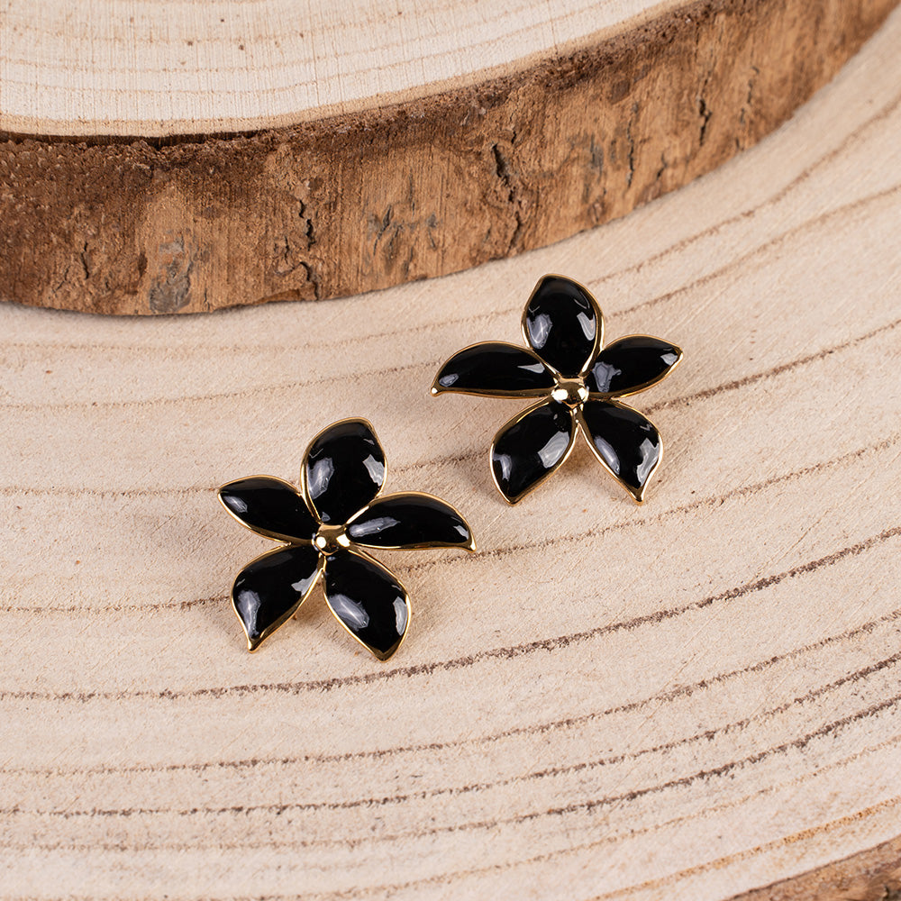 ORECCHINI A LOBO CON FIORE TROPICALE