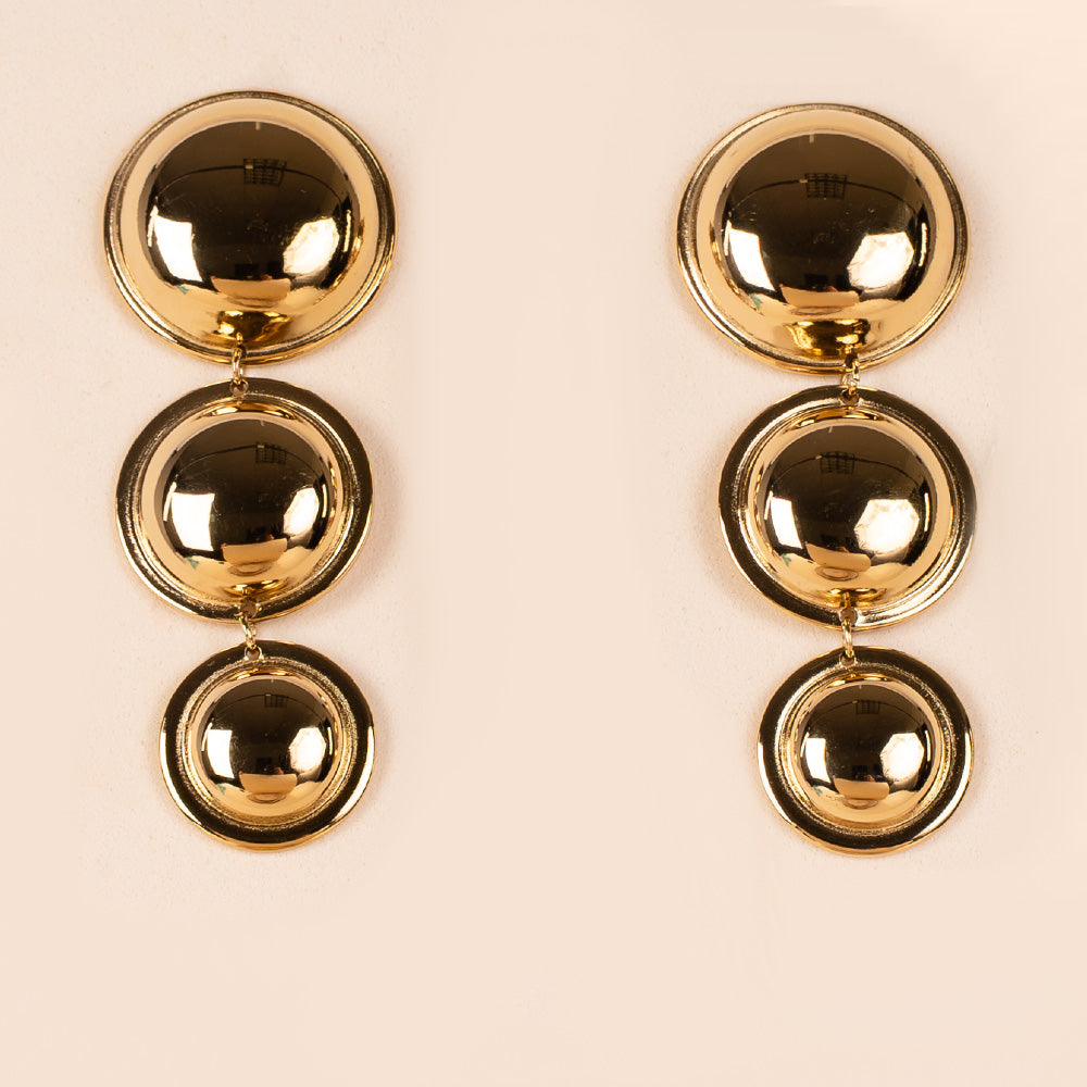 ORECCHINI PENDENTI CON UNITA' CIRCOLARI DI DIVERSE DIMENSIONI