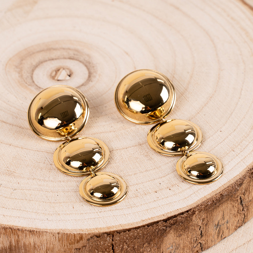 ORECCHINI PENDENTI CON UNITA' CIRCOLARI DI DIVERSE DIMENSIONI