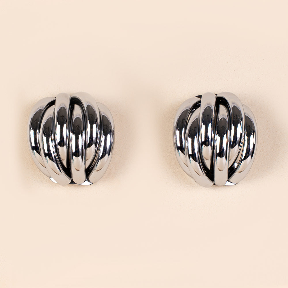 ORECCHINI A CONCHIGLIA CON FASCE VERTICALI SOVRAPPOSTE