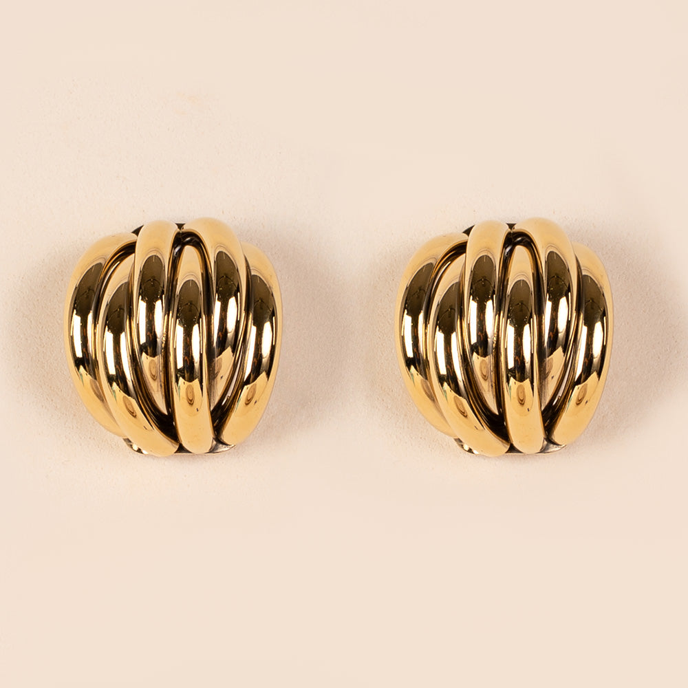 ORECCHINI A CONCHIGLIA CON FASCE VERTICALI SOVRAPPOSTE