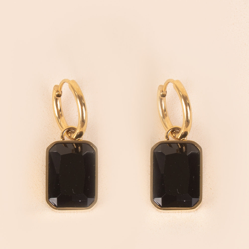 ORECCHINI PENDENTI CON CRISTALLO RETTANGOLARE