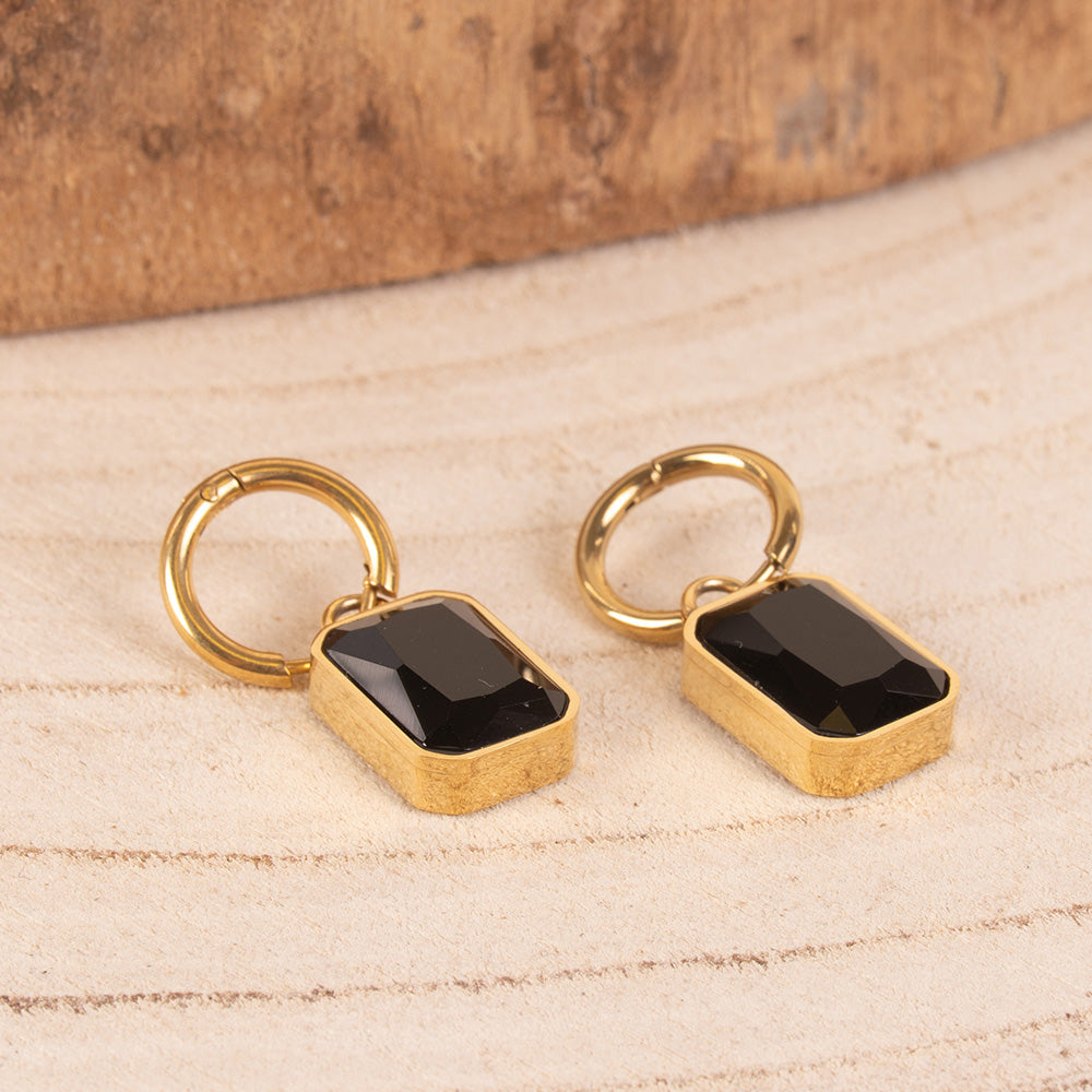 ORECCHINI PENDENTI CON CRISTALLO RETTANGOLARE