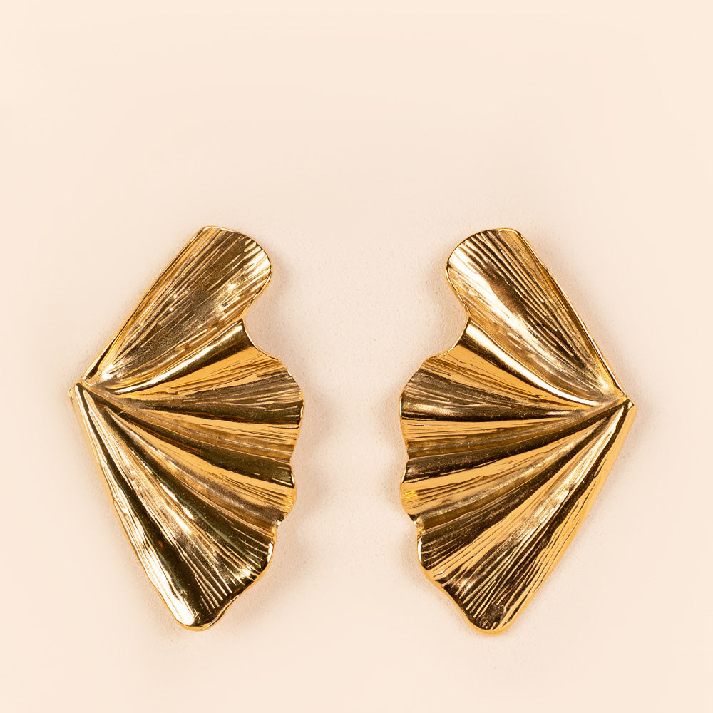 ORECCHINI A VENTAGLIO RIGATO