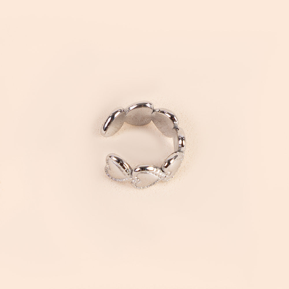 ORECCHINO EARCUFF CON CUORI LAVORATI