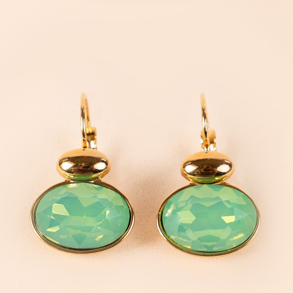 OVAL STONE DANGLING EARRINGS