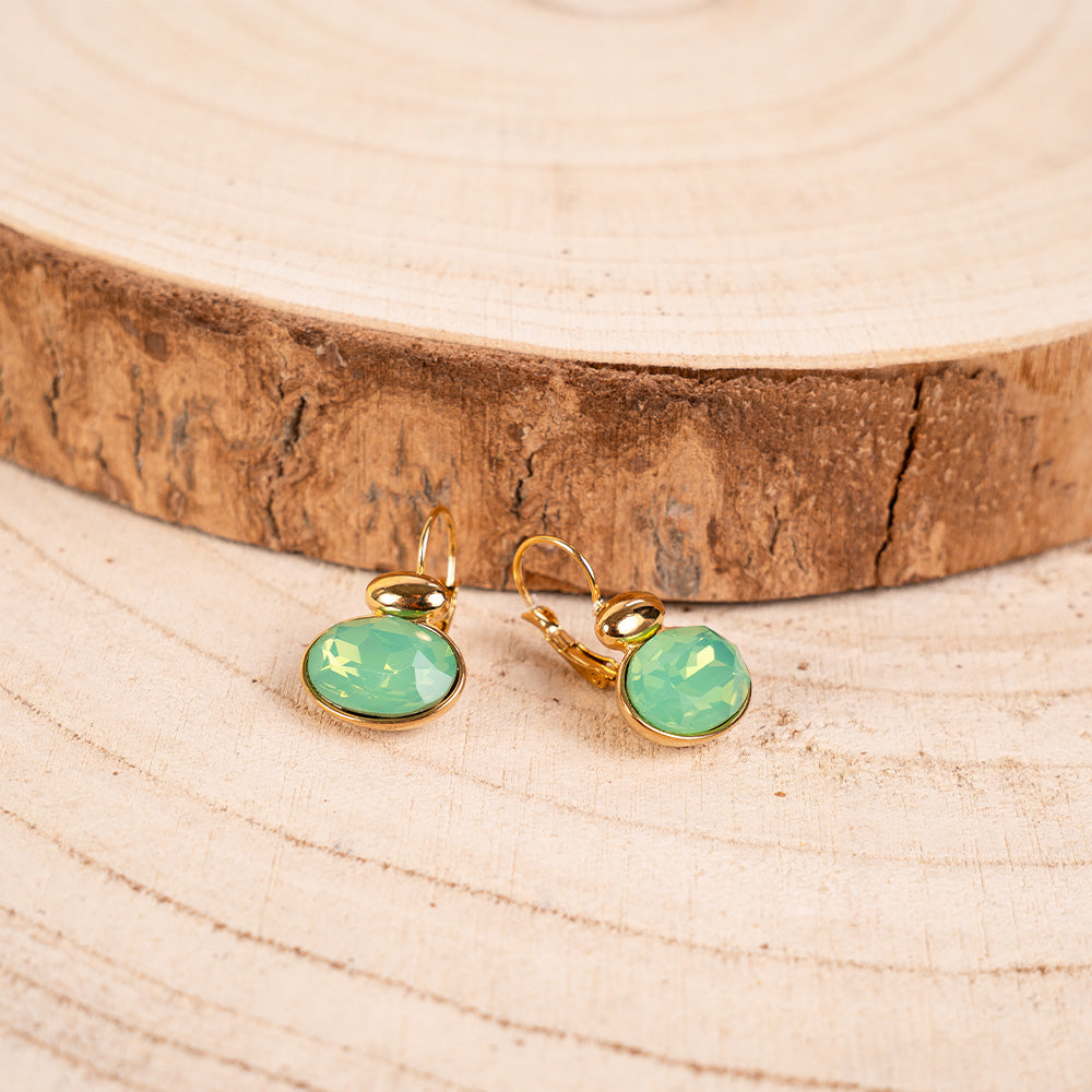 OVAL STONE DANGLING EARRINGS