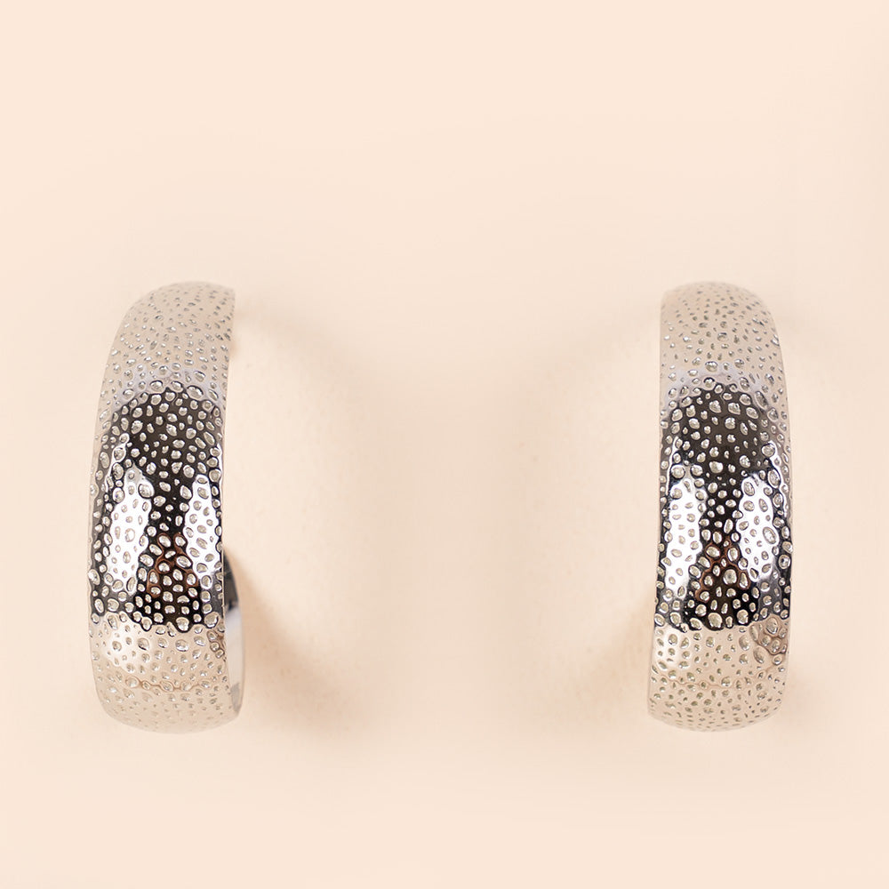 DOTTED SEMI-CIRCLE DANGLING EARRINGS