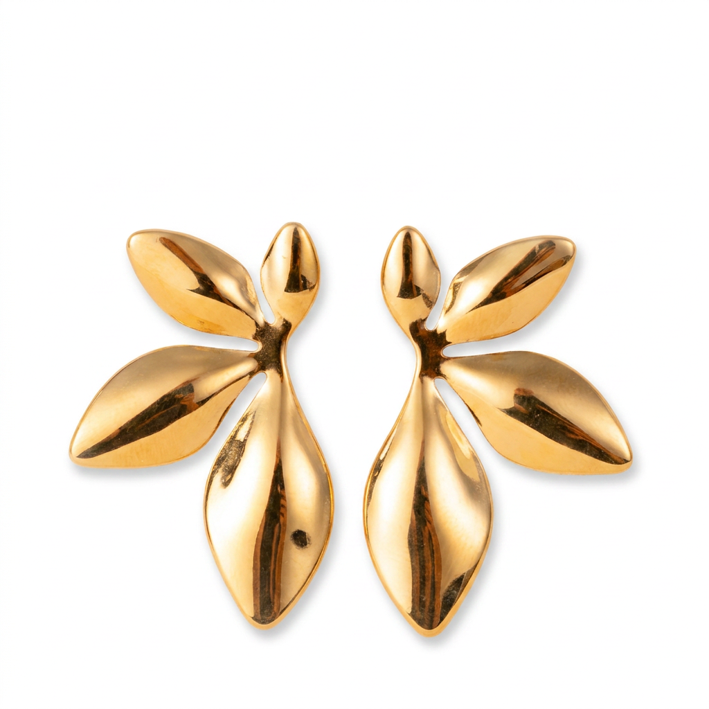 HALF FLOWER DANGLING EARRINGS