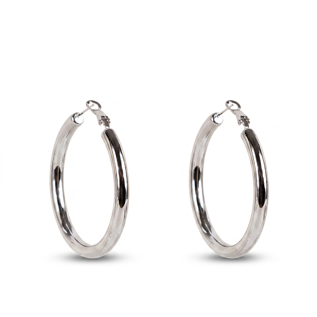 HOOP EARRINGS OF VARIOUS THICKNESSES AND DIAMETERS WITH SPRING CLASP