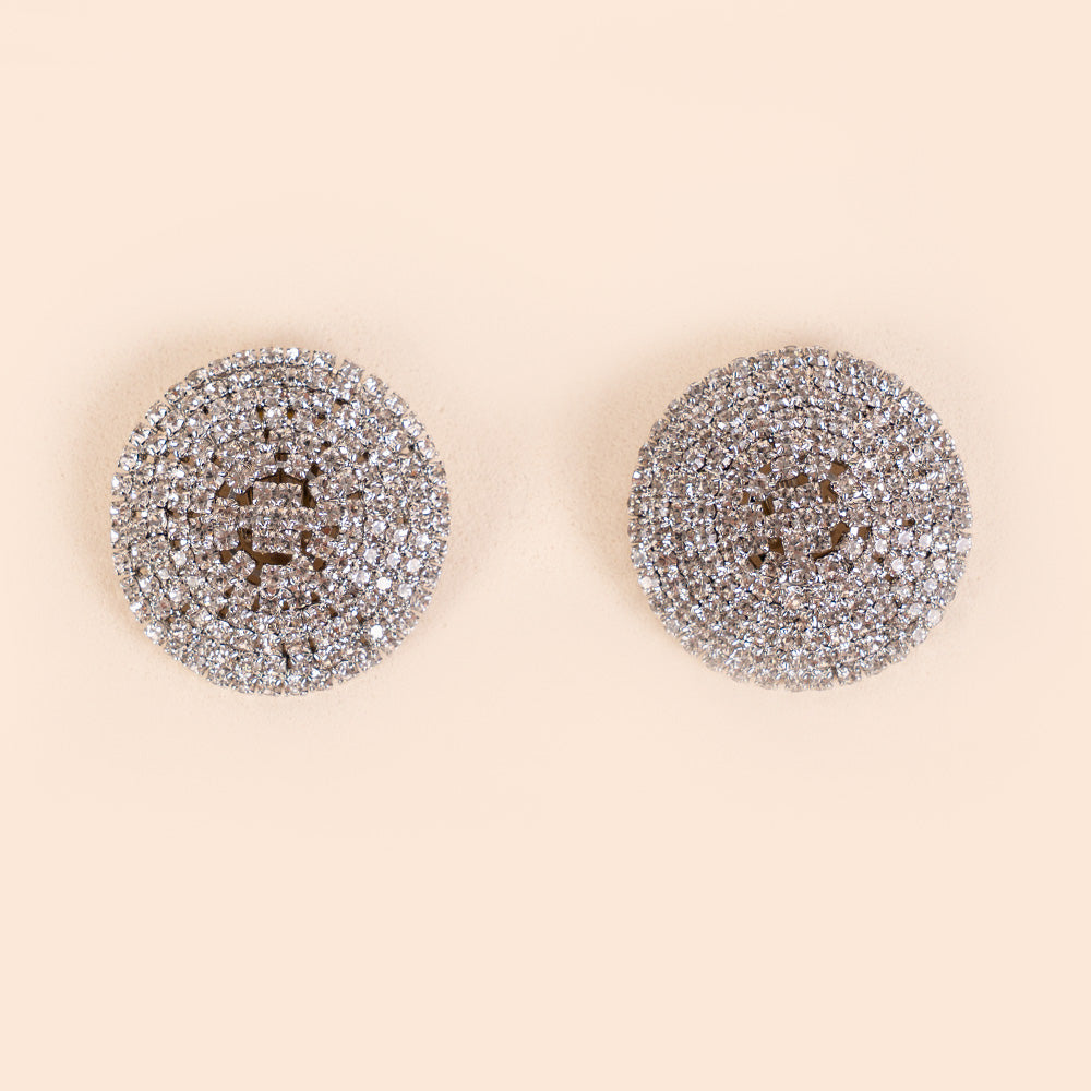 ORECCHINI CON CLIP A CERCHIO CON STRASS