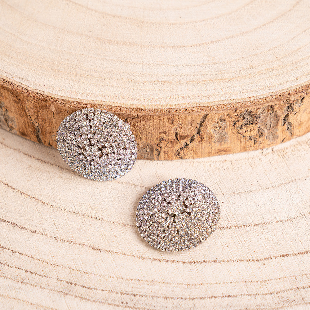 ORECCHINI CON CLIP A CERCHIO CON STRASS