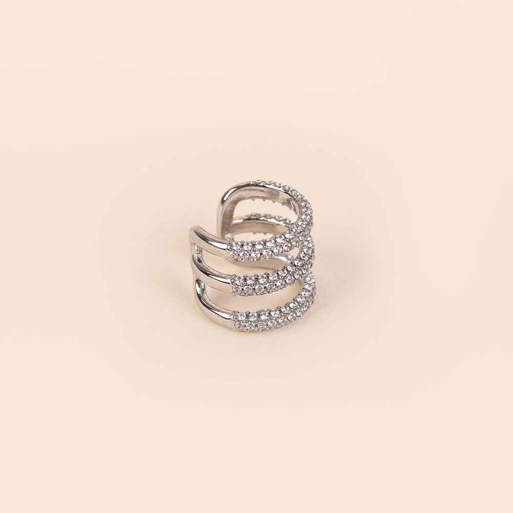 EARCUFF CON TRE FASCE DI STRASS