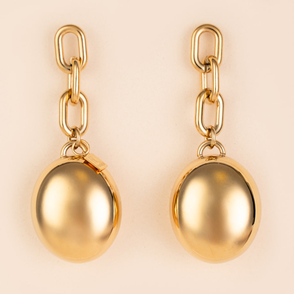 ORECCHINI CON CATENA E PENDENTE OVALE