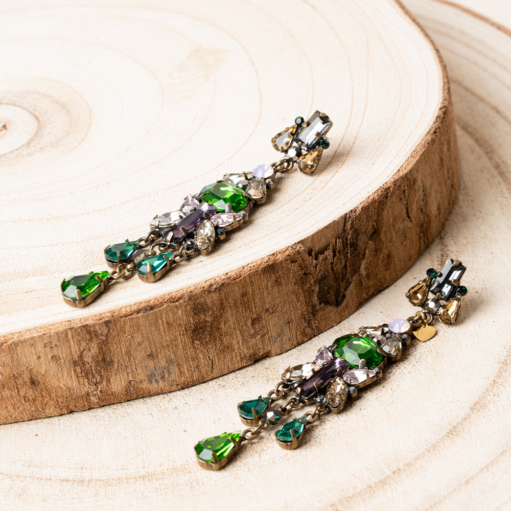 ORECCHINI PENDENTI CON PIETRE E STRASS