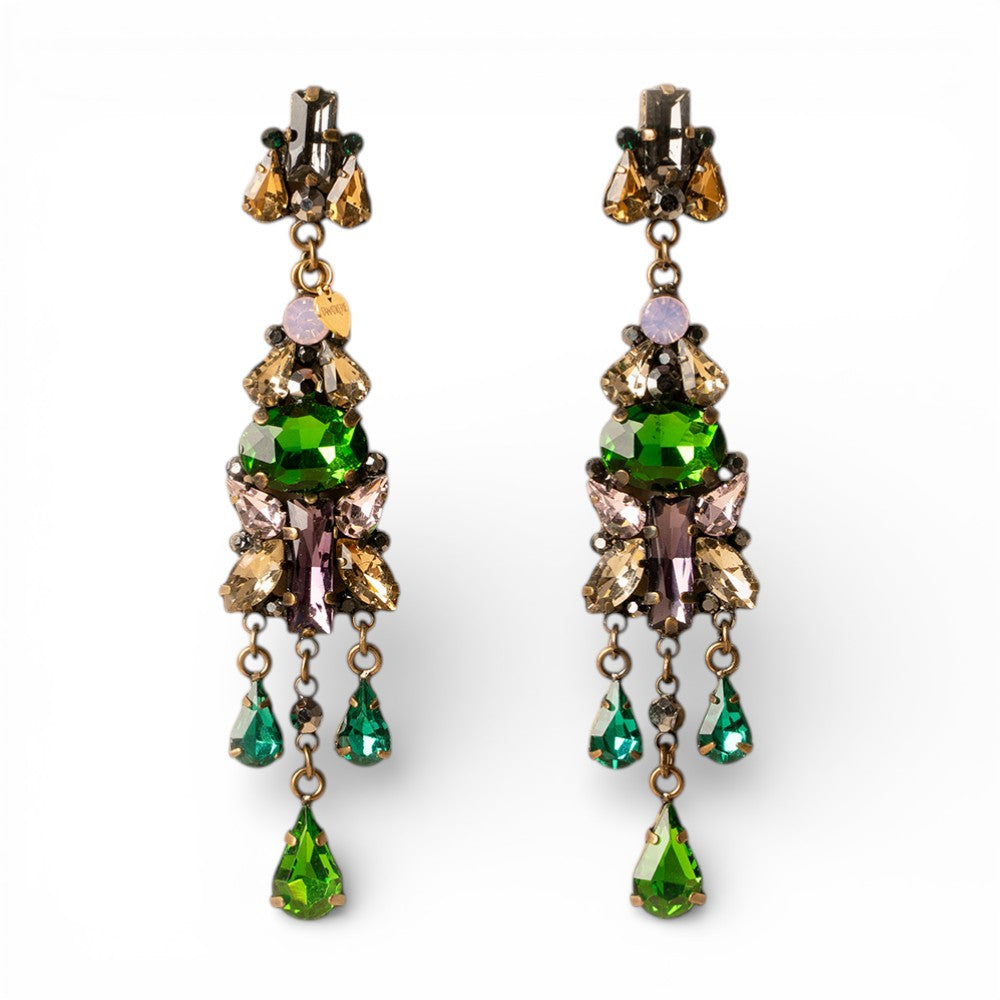 ORECCHINI PENDENTI CON PIETRE E STRASS