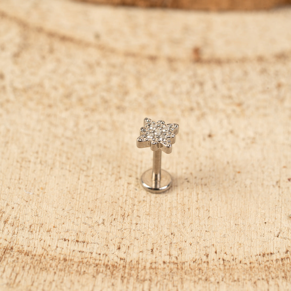 ORECCHINO PIERCING CON STRASS A STELLA