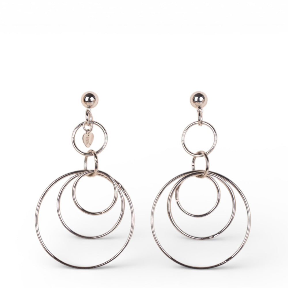 ORECCHINI PENDENTI CON CERCHI CONCENTRICI