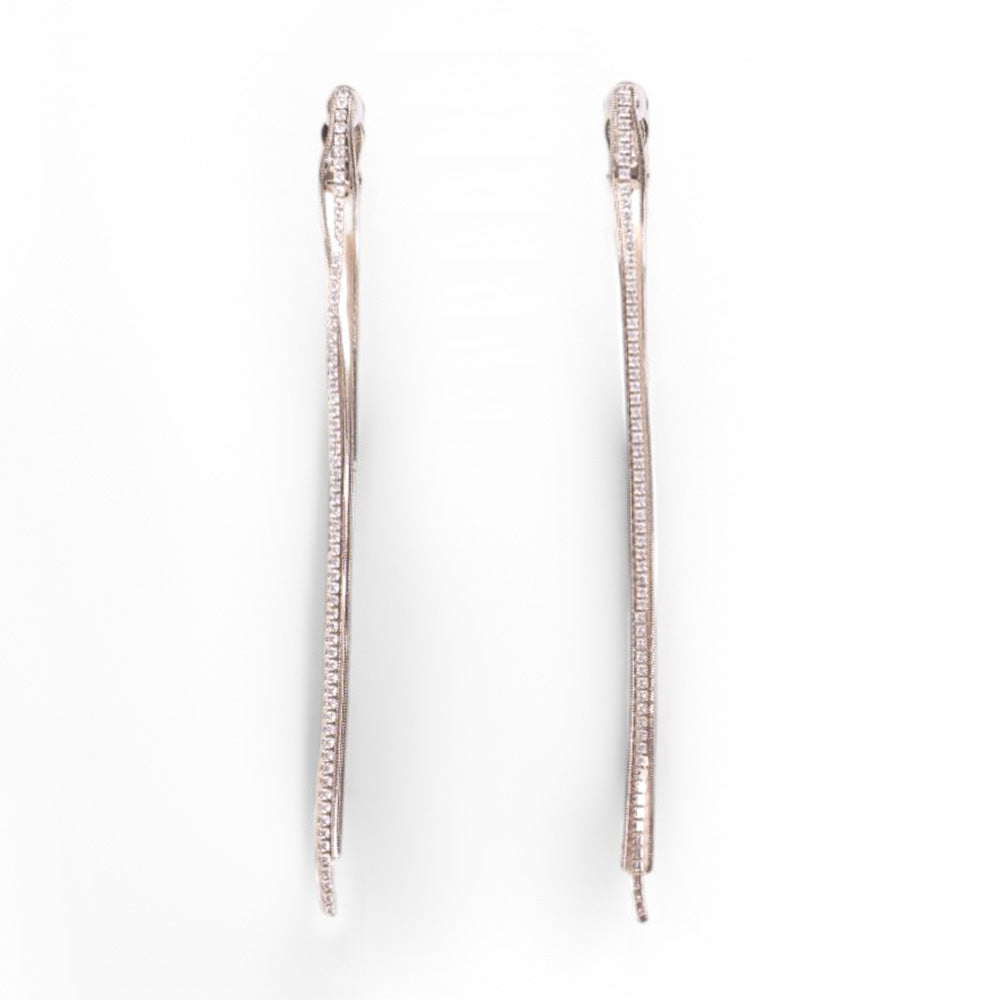 ORECCHINI CON CLIP PENDENTI CON FILA DI STRASS E DUE MINI SNAKE