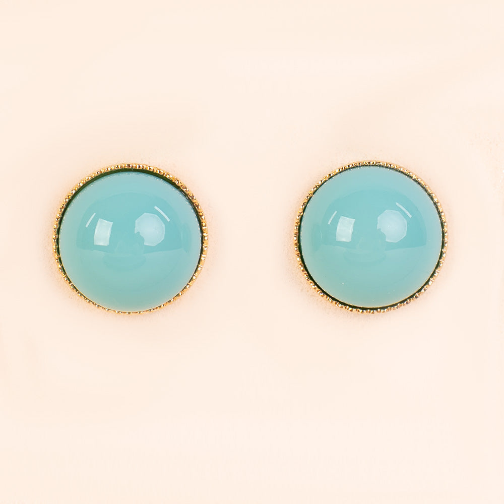 ORECCHINI A LOBO CON PICCOLA PIETRA COLORATA