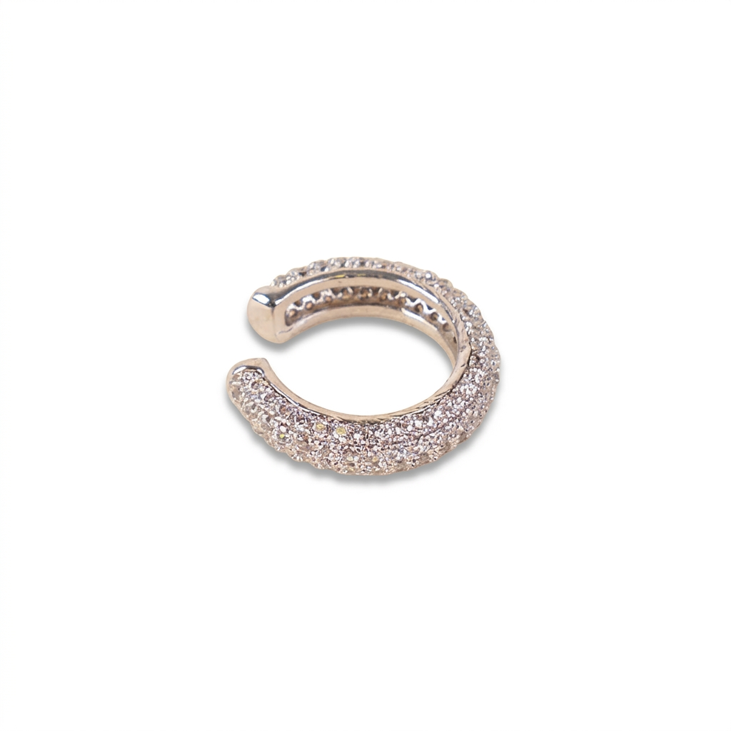 ORECCHINO EARCUFF ROTONDO CON STRASS COLORATI