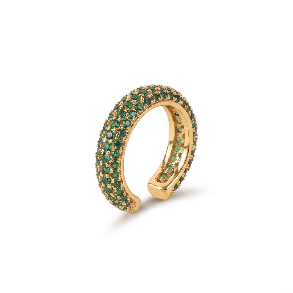 ORECCHINO EARCUFF ROTONDO CON STRASS COLORATI