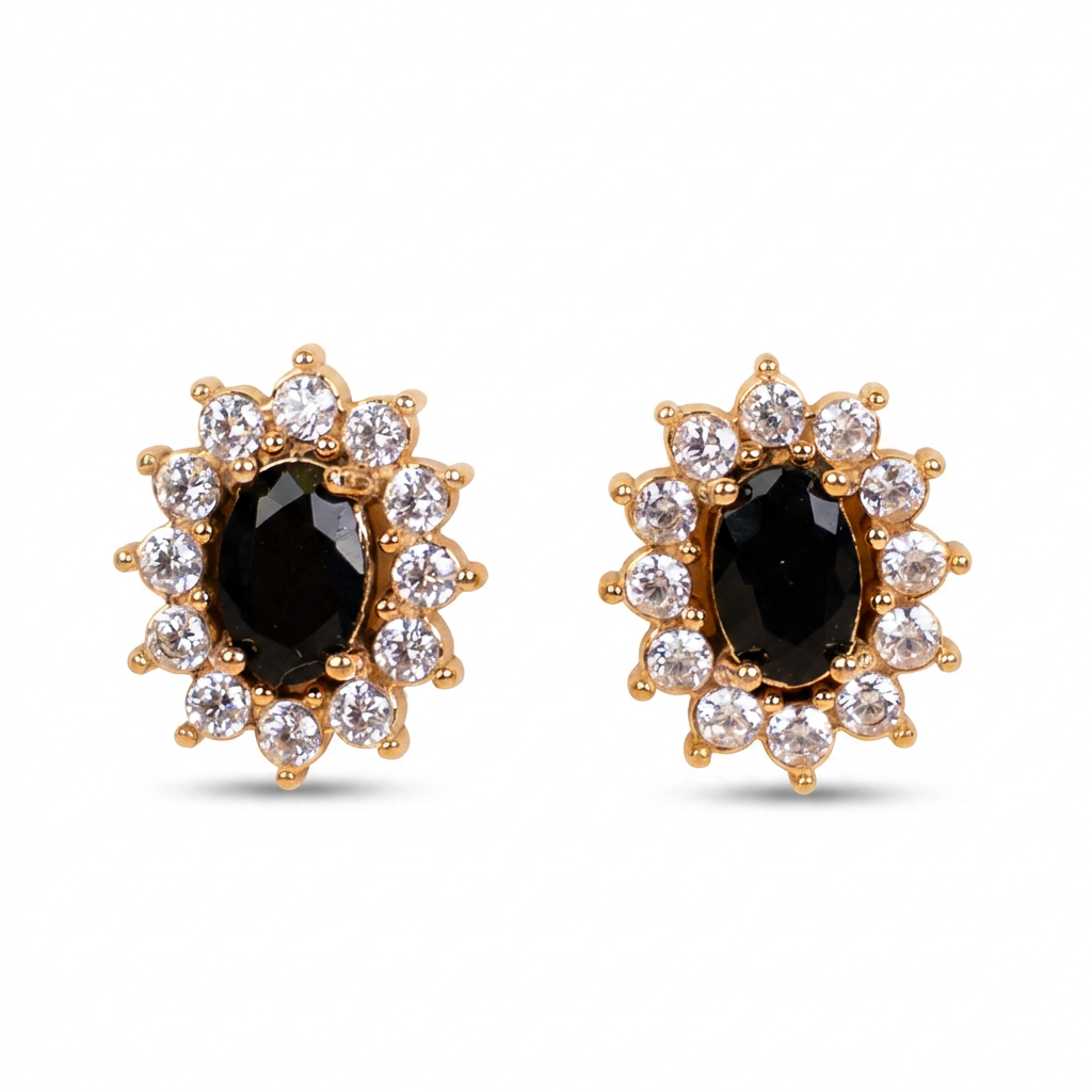 ORECCHINI A LOBO PUNTO LUCE OVALE E STRASS