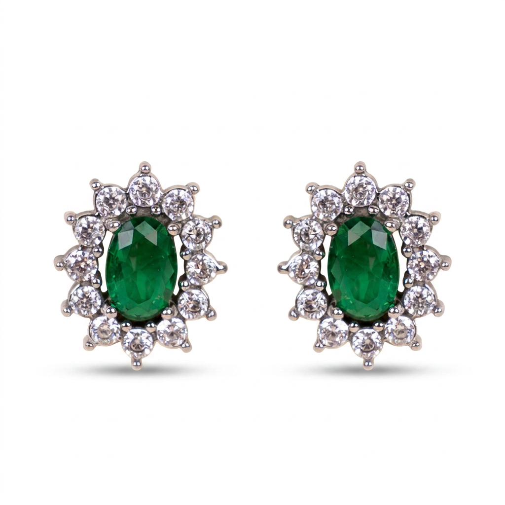 ORECCHINI A LOBO PUNTO LUCE OVALE E STRASS