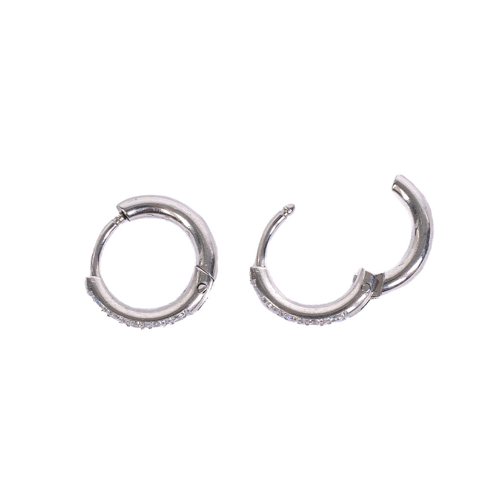 RHINESTONE HOOP EARRINGS