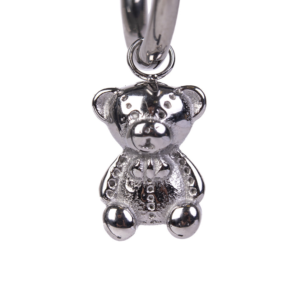 ORECCHINI PENDENTI A CERCHIO CON ORSETTO PENDENTE