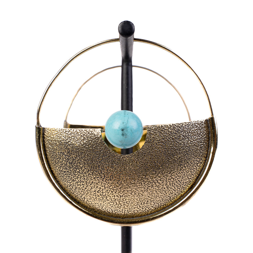 ORECCHINI CERCHIO CON SFERA CENTRALE