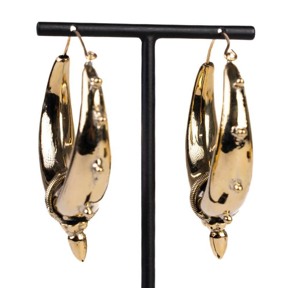 LARGE HOOP EARRINGS WITH STUDS AND PENDANT