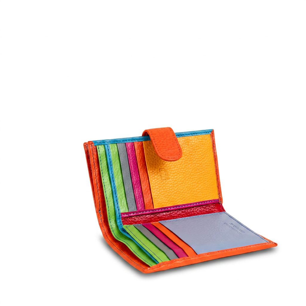 SMALL WALLET WITH MULTICOLOURED INTERIOR