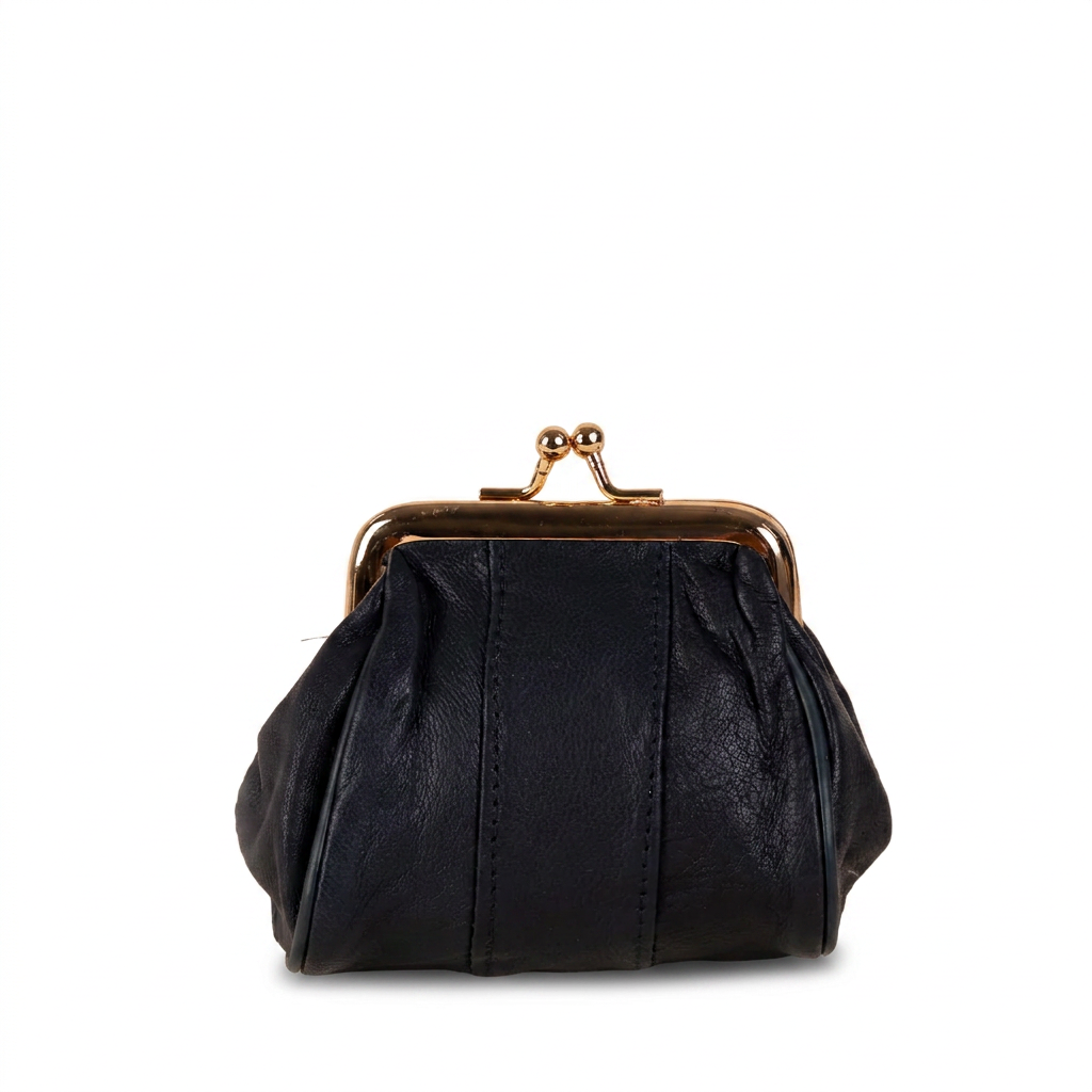 PORTAMONETE CLASSICO PELLE CON CHIUSURA A CLICK CLACK