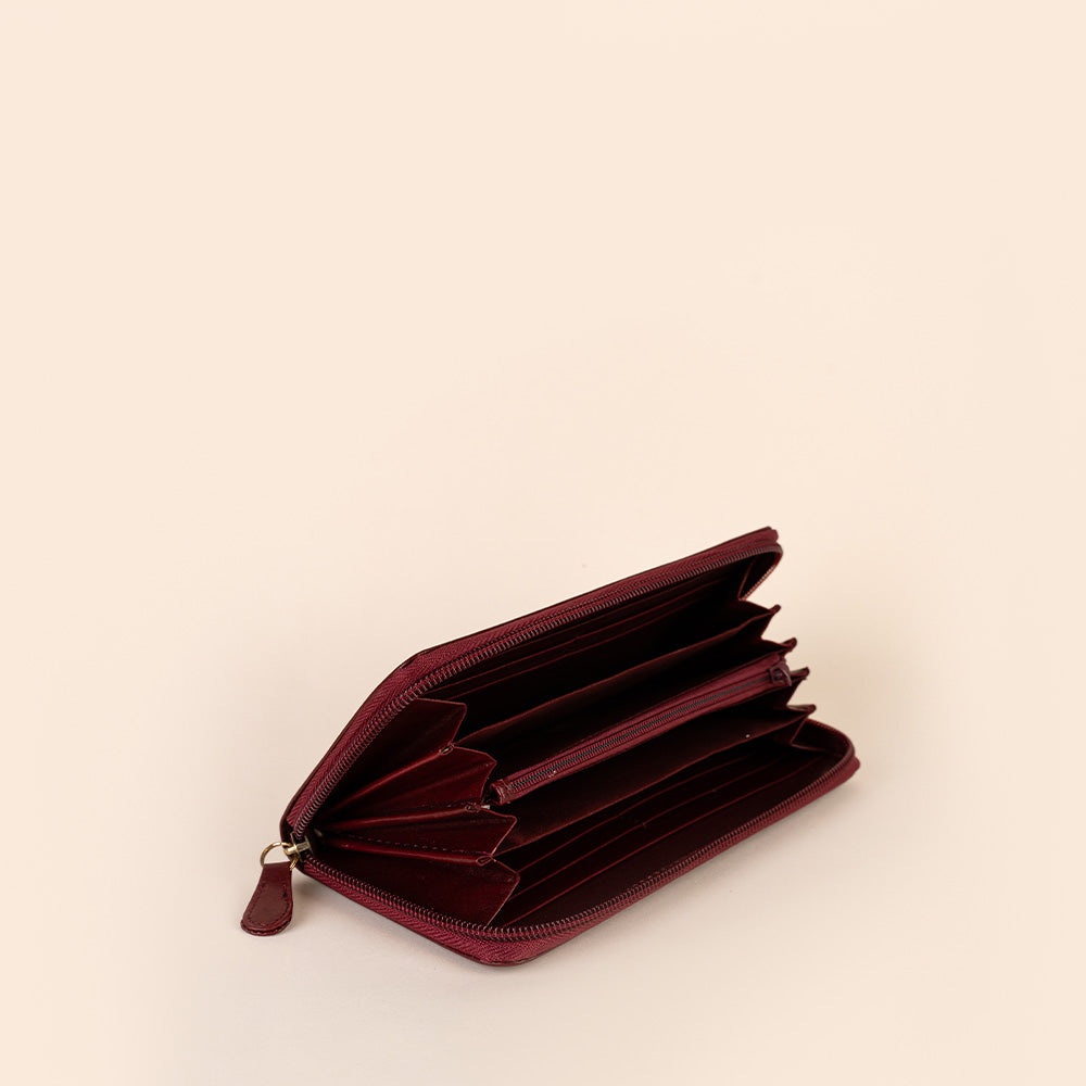 PORTAFOGLIO GRANDE CON ZIP E PELLE SEMI LUICIDA