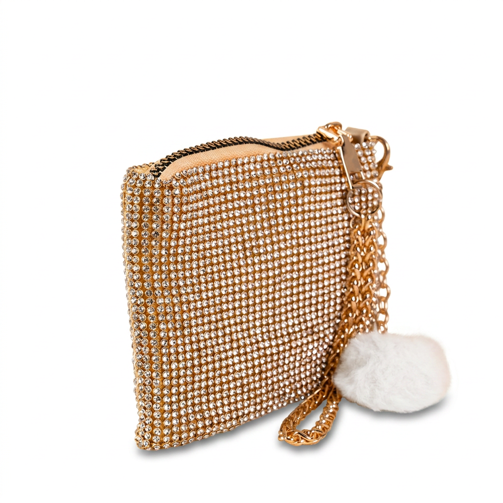 PORTAMONETE CON STRASS E POLSINO
