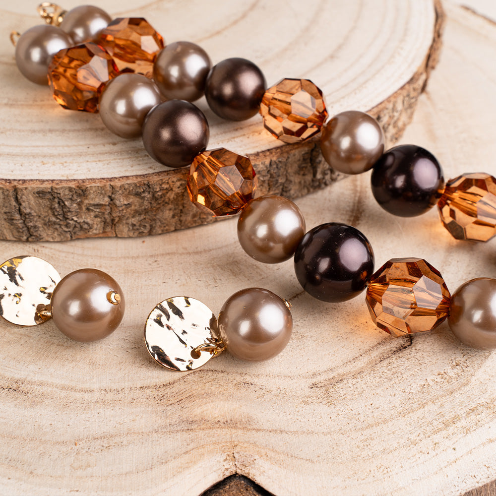 PARURE COLLANA E ORECCHINI CON SFERE