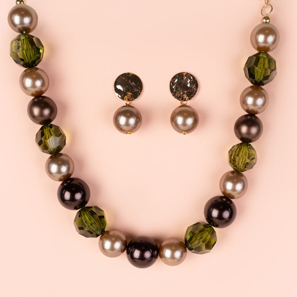 PARURE COLLANA E ORECCHINI CON SFERE