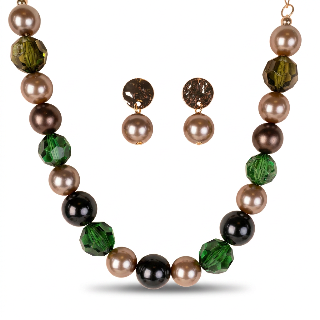 PARURE COLLANA E ORECCHINI CON SFERE