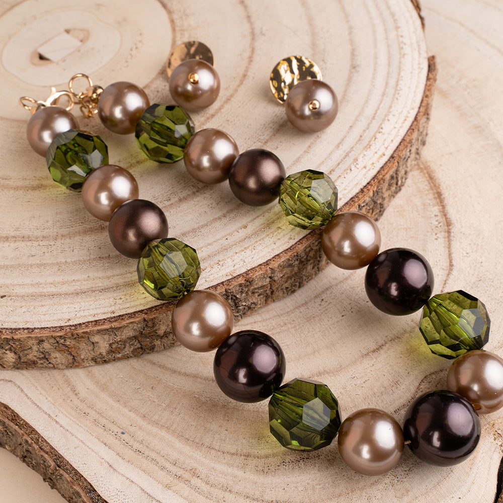 PARURE COLLANA E ORECCHINI CON SFERE