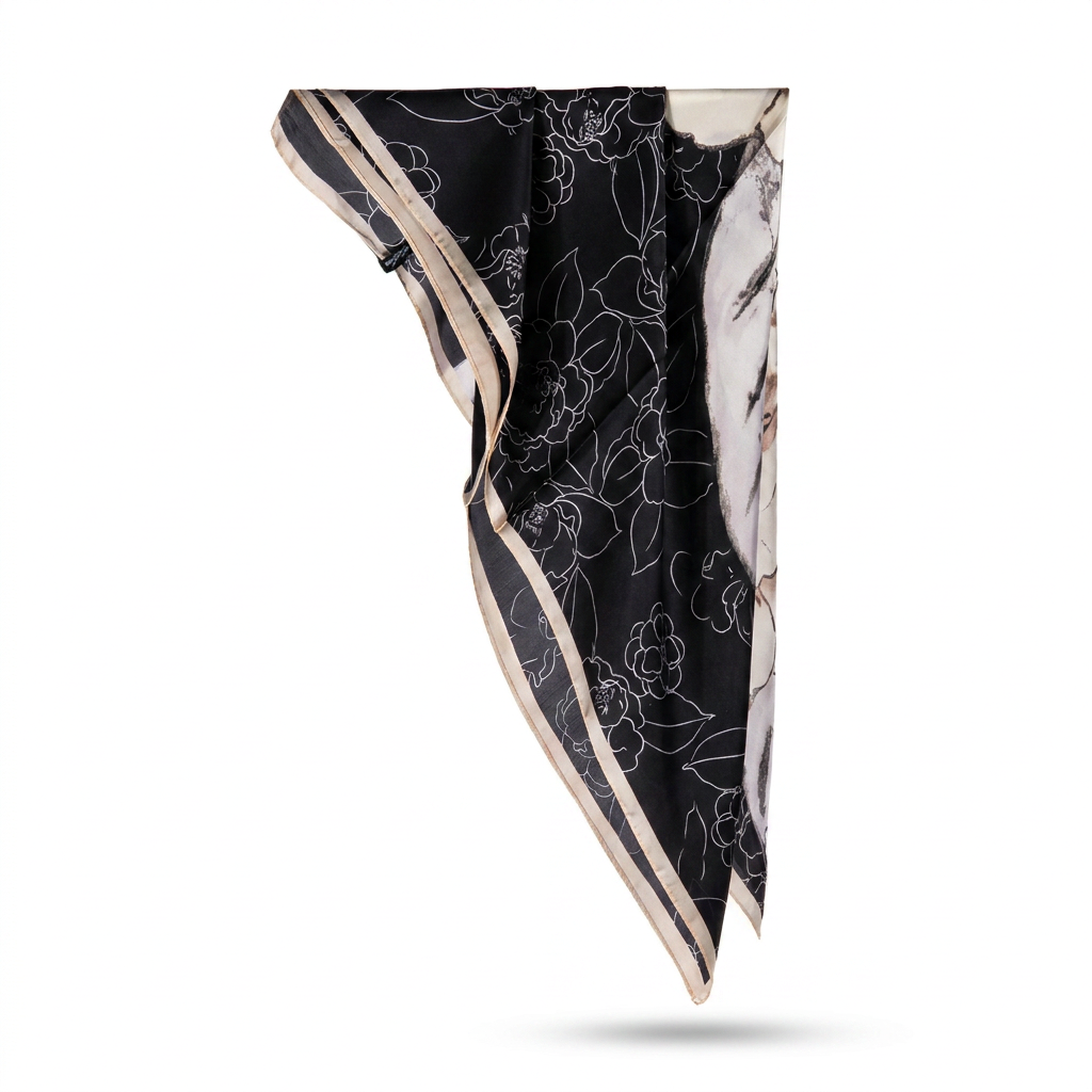 SCARF MODEL FOULARD WITH FLOWER PATTERN