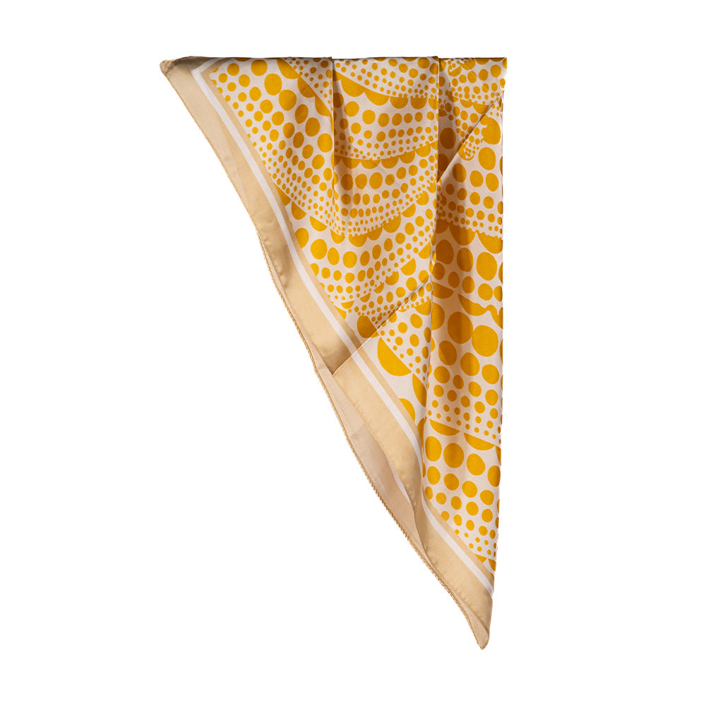 LIGHTWEIGHT SCARF SQUARE FOULARD WITH POLKA DOT OF VARIOUS SIZES