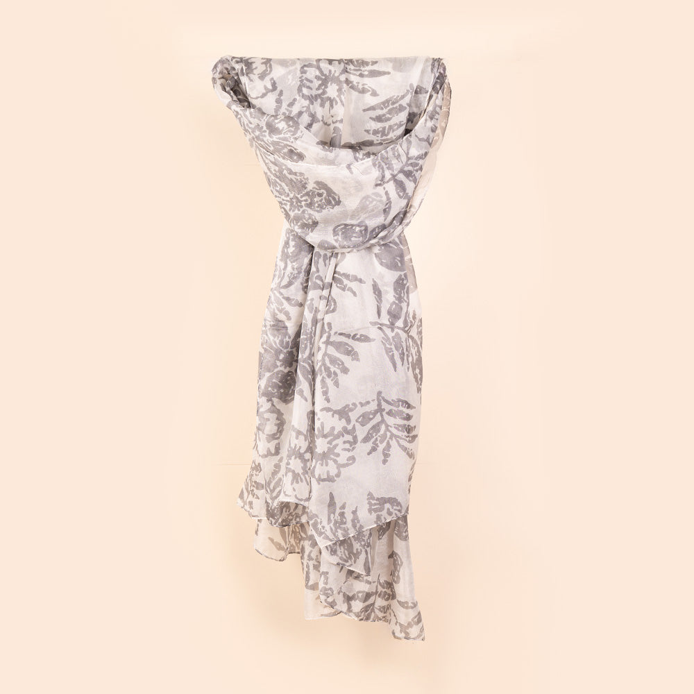 LIGHTWEIGHT SILK PATTERN SCARF